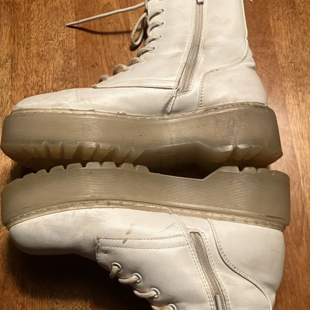 Jellypop moto combat white boot with zippers and jelly soles EU 37 / women’s 6.5 - Picture 5 of 13
